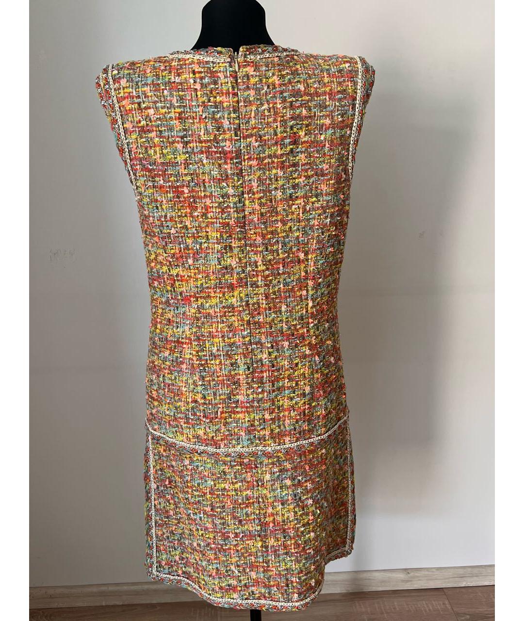 CHANEL PRE-OWNED Мульти твидовое коктейльное платье, фото 3