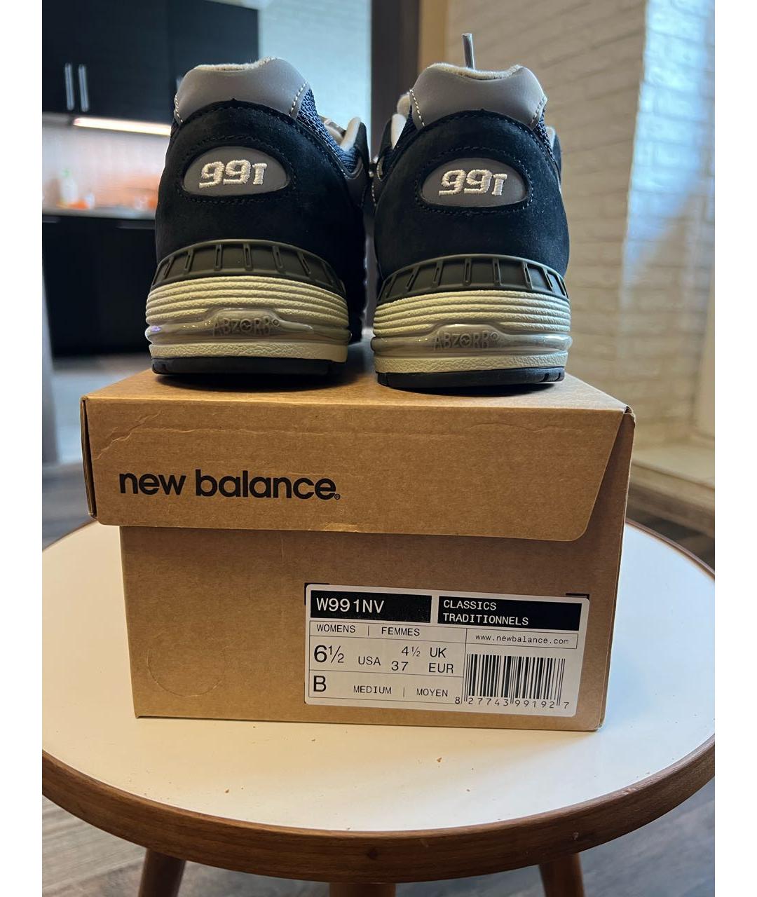 NEW BALANCE Темно-синие замшевые кроссовки, фото 3