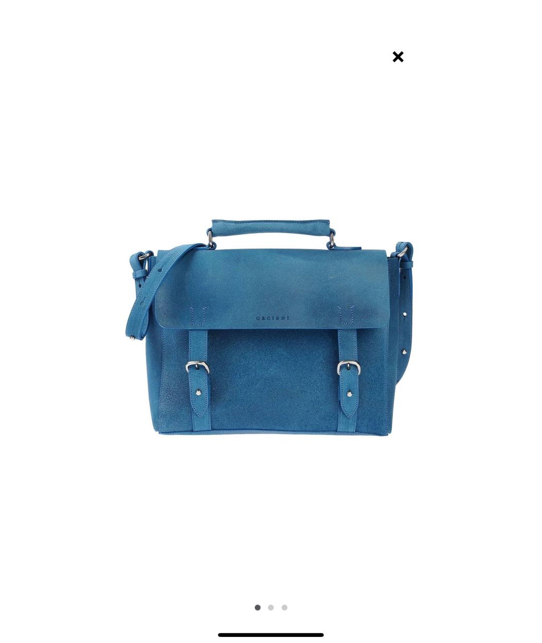 ORCIANI Синяя замшевая сумка через плечо, фото 8