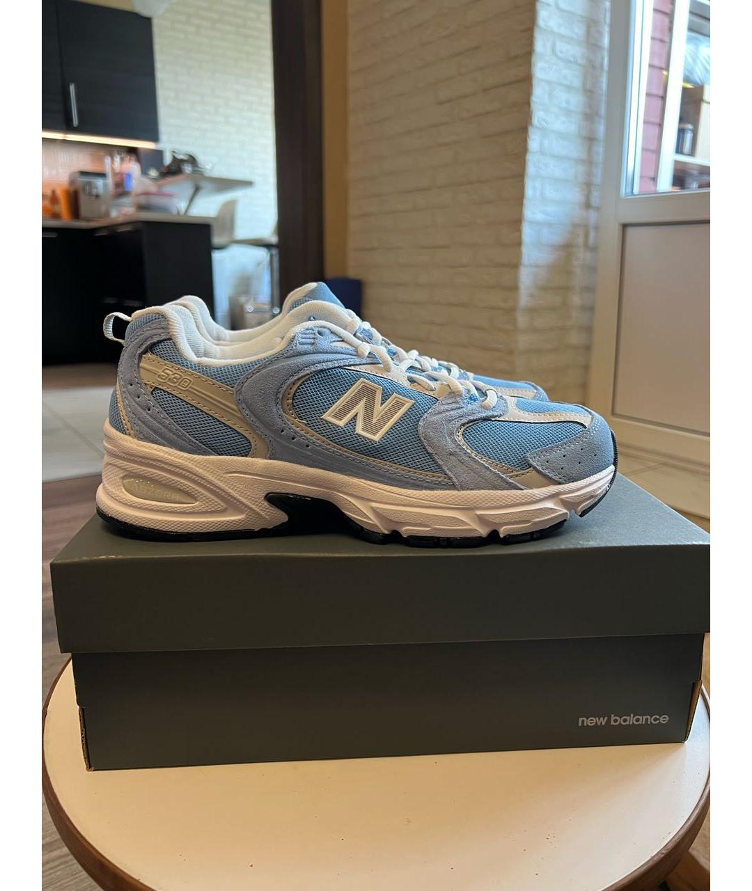 NEW BALANCE Голубые замшевые кроссовки, фото 5