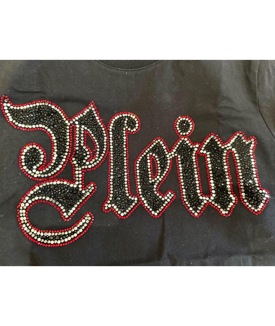 PHILIPP PLEIN Черная хлопко-эластановая футболка, фото 5