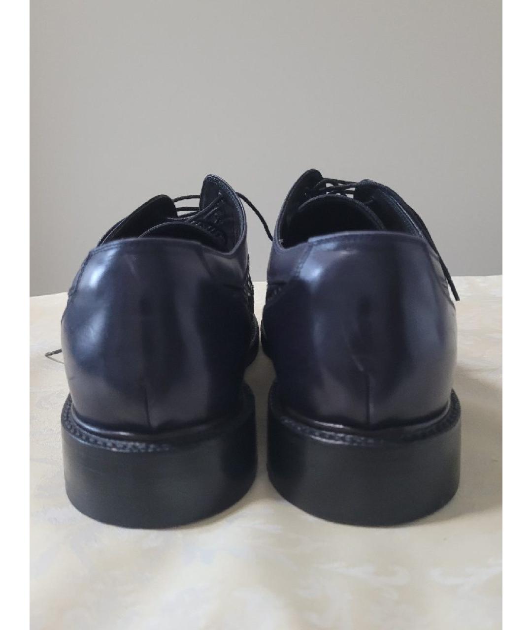BRIONI Темно-синие кожаные туфли, фото 4
