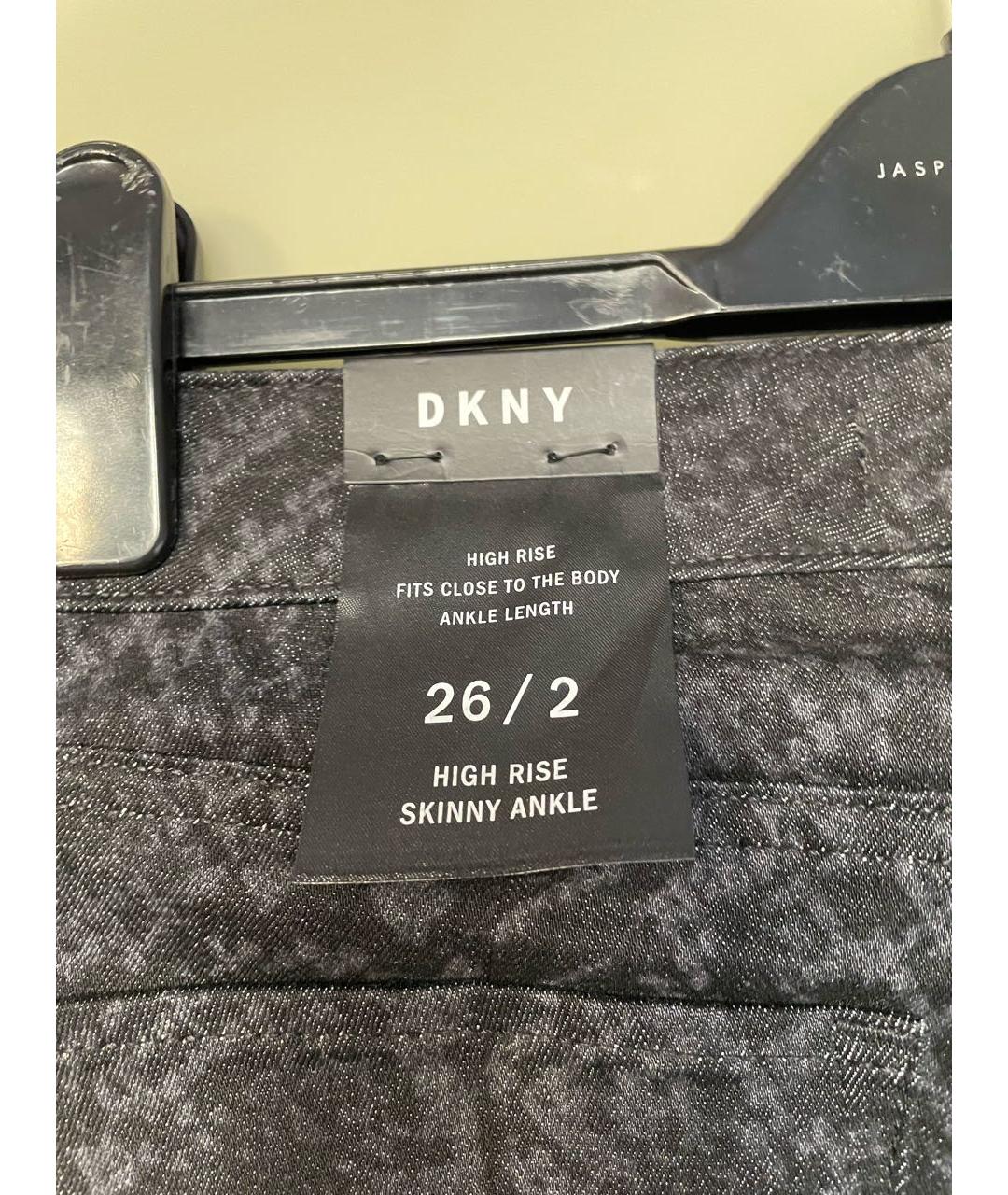 DKNY Черные хлопко-полиэстеровые джинсы слим, фото 5