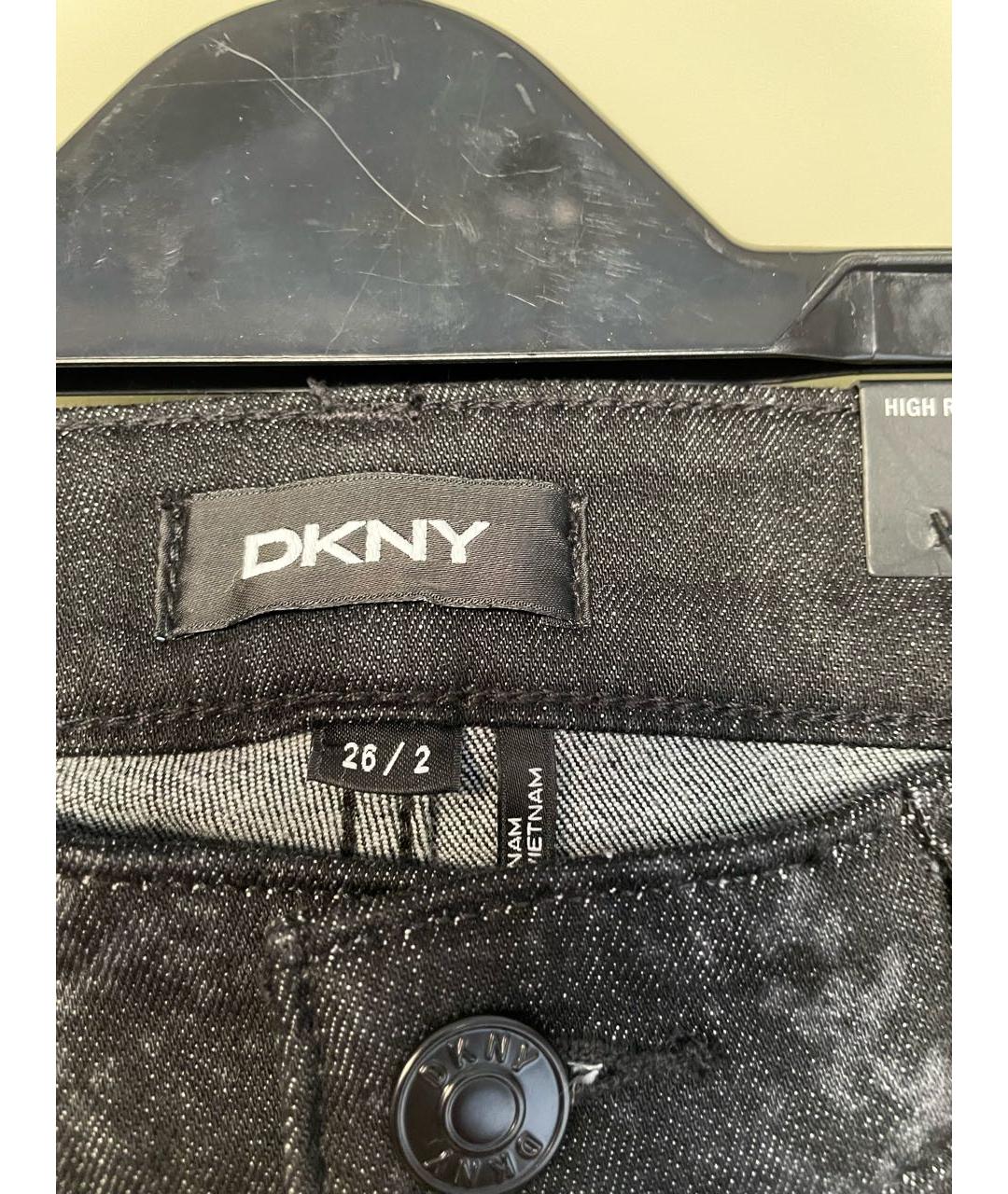 DKNY Черные хлопко-полиэстеровые джинсы слим, фото 4