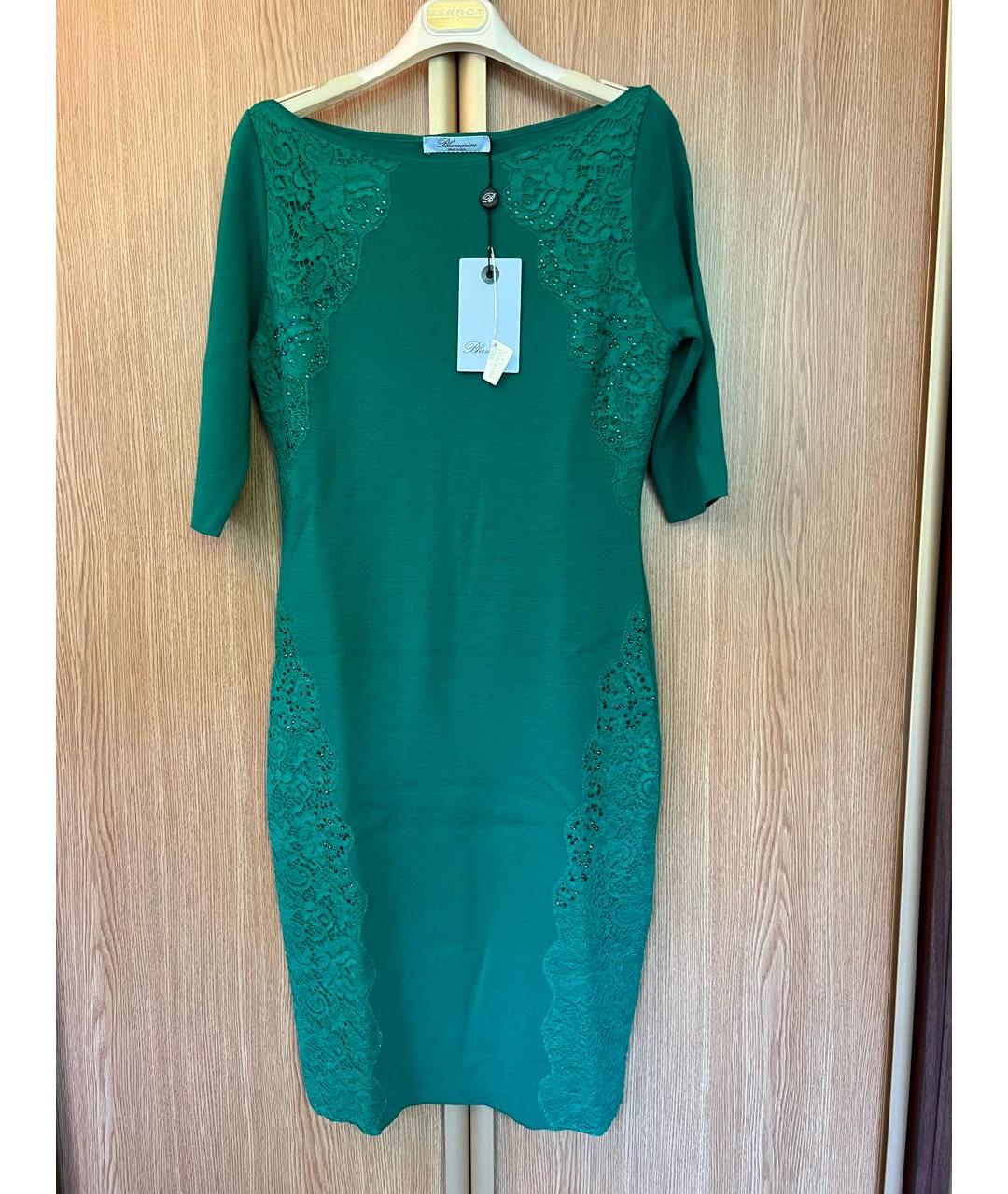 BLUMARINE Зеленые шерстяное повседневное платье, фото 8