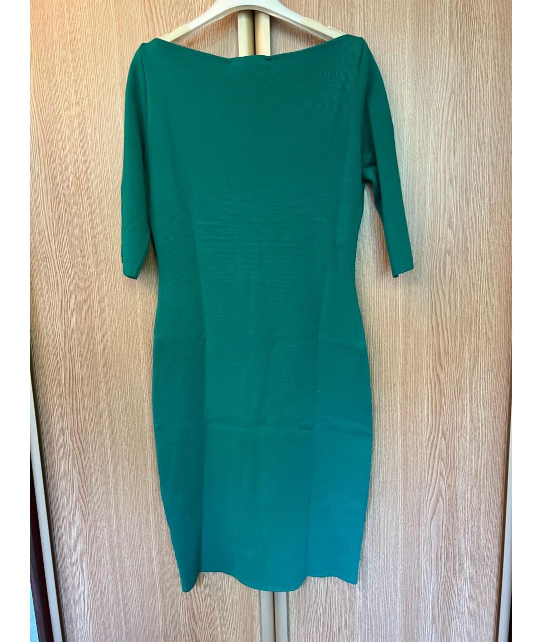 BLUMARINE Зеленые шерстяное повседневное платье, фото 2