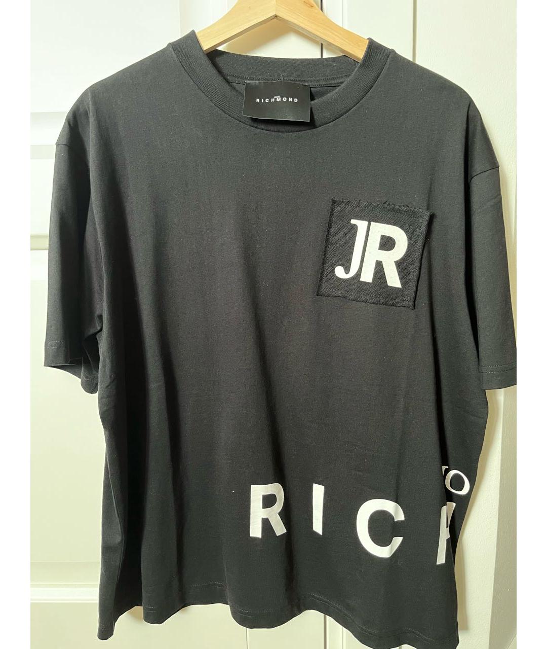JOHN RICHMOND Черная хлопковая футболка, фото 9