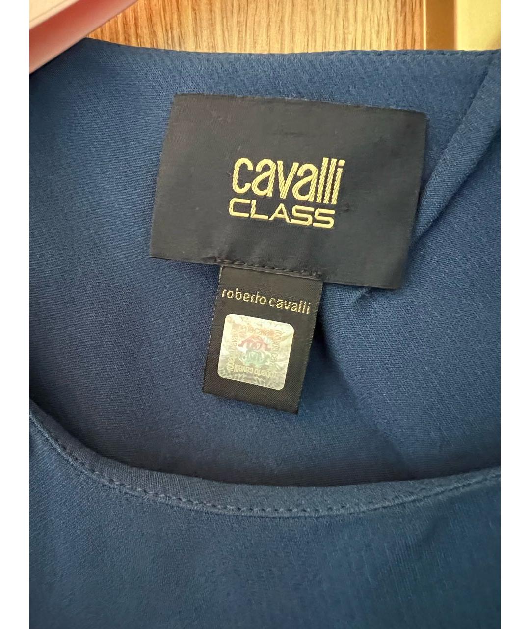 CAVALLI CLASS Синяя вискозная блузы, фото 3