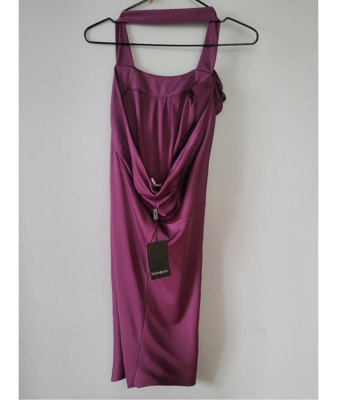 YVES SAINT LAURENT VINTAGE Фиолетовое коктейльное платье, фото 2