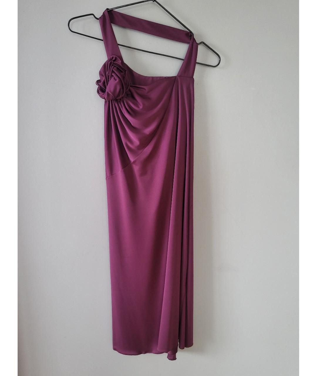 YVES SAINT LAURENT VINTAGE Фиолетовое коктейльное платье, фото 9