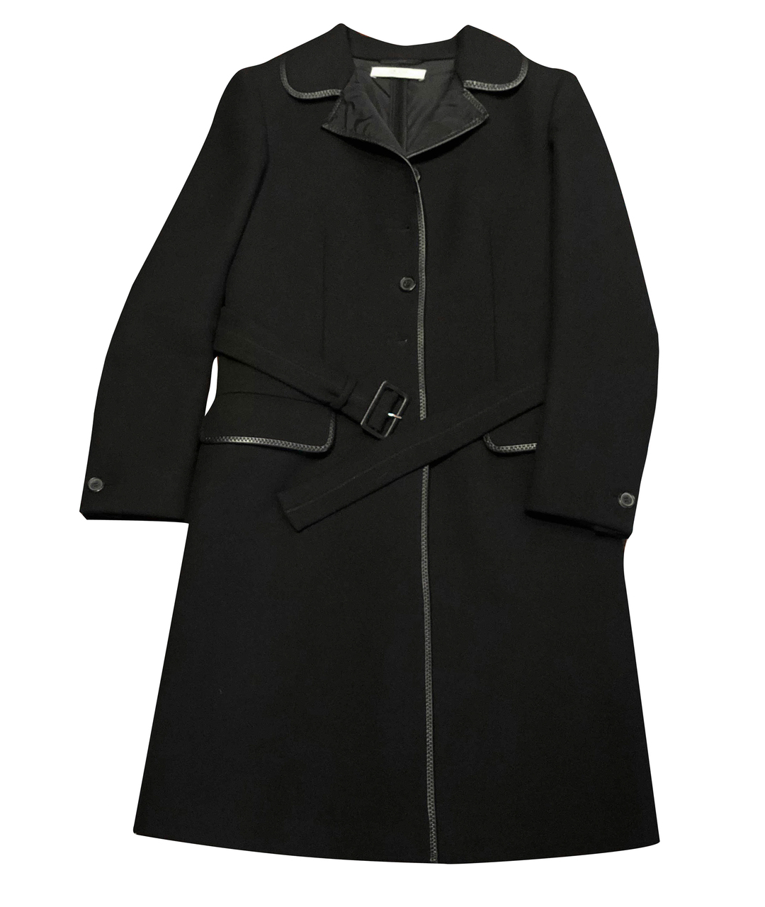PRADA Черное шерстяное пальто, фото 1