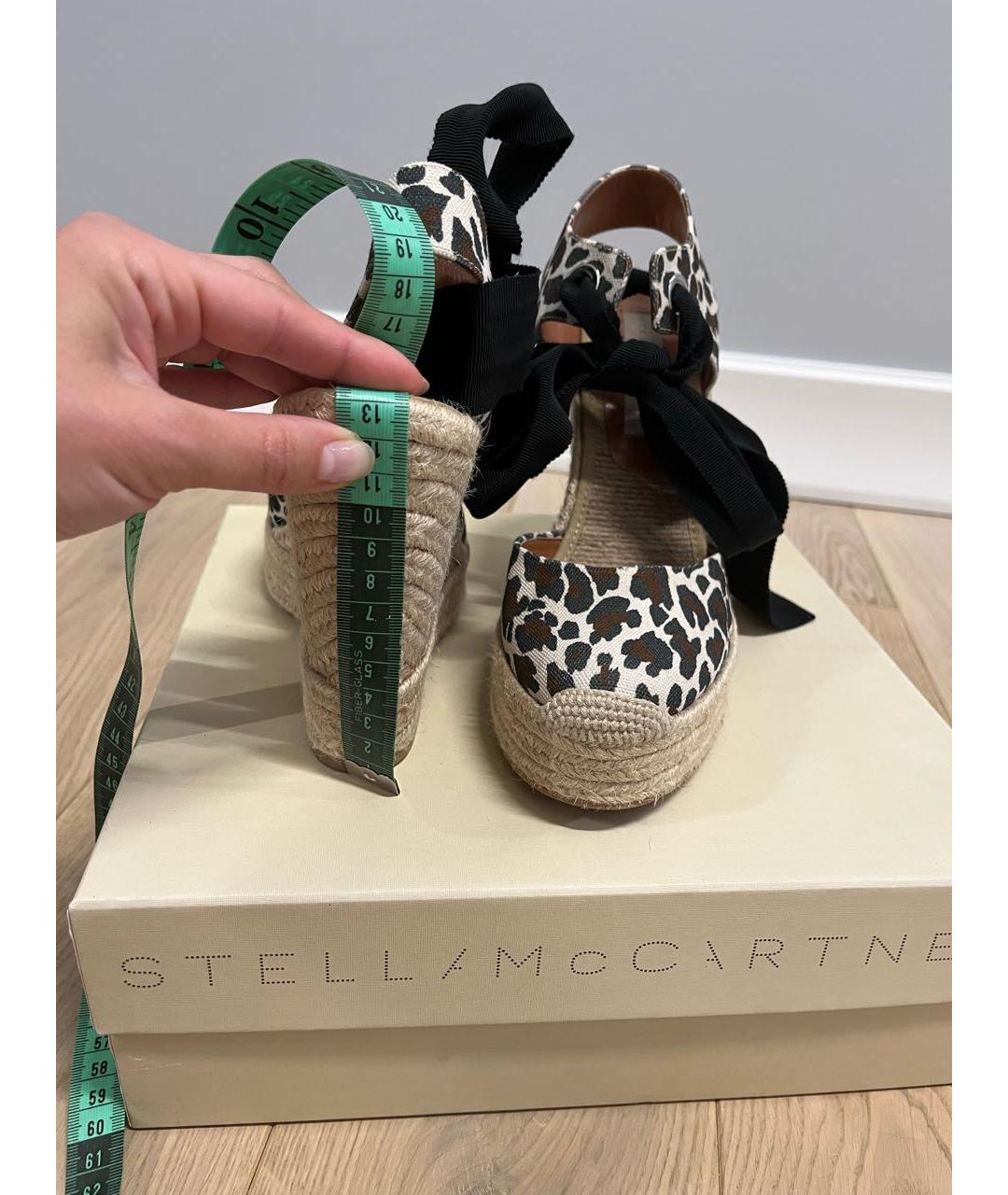 STELLA MCCARTNEY Коричневые текстильные босоножки, фото 2