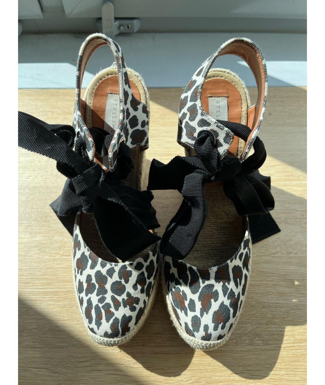 STELLA MCCARTNEY Коричневые текстильные босоножки, фото 4