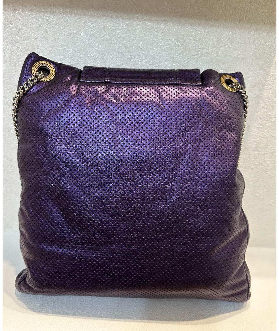 CHANEL PRE-OWNED Фиолетовая кожаная сумка тоут, фото 5