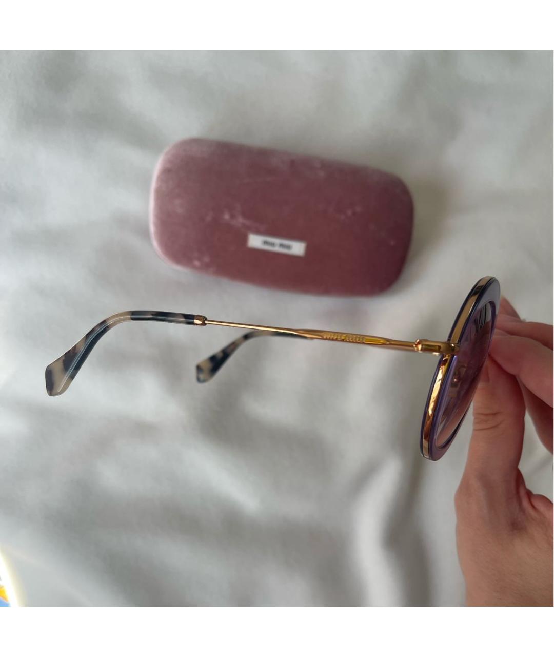 MIU MIU Фиолетовые металлические солнцезащитные очки, фото 2