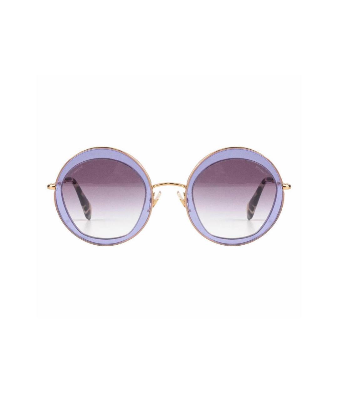 MIU MIU Фиолетовые металлические солнцезащитные очки, фото 1