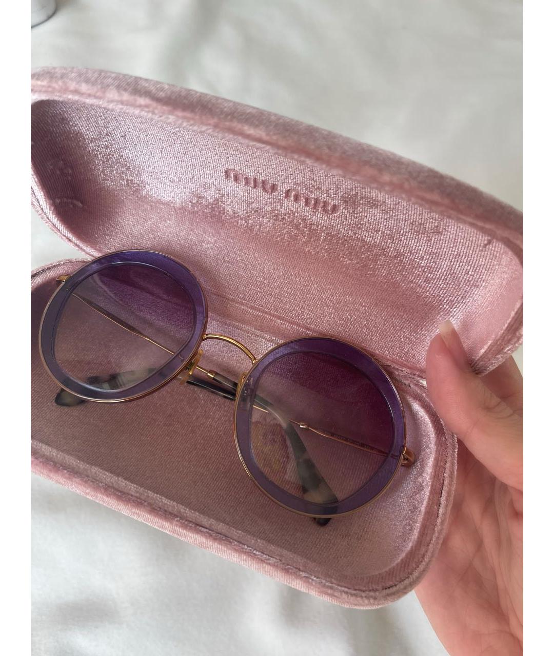 MIU MIU Фиолетовые металлические солнцезащитные очки, фото 3