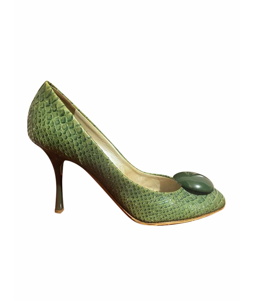 CHRISTIAN DIOR PRE-OWNED Зеленые туфли из экзотической кожи, фото 1