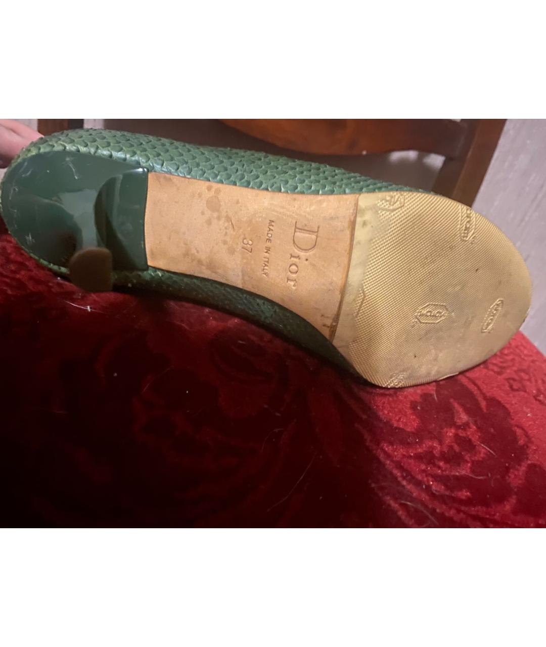 CHRISTIAN DIOR PRE-OWNED Зеленые туфли из экзотической кожи, фото 3