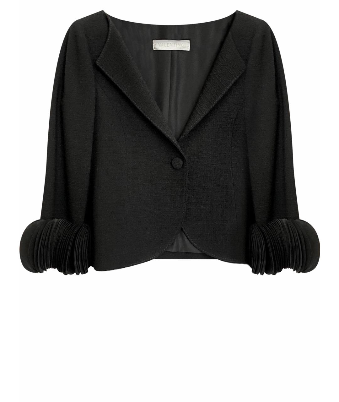VALENTINO Черный твидовый жакет/пиджак, фото 1