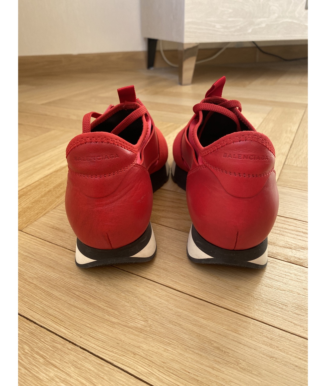 BALENCIAGA Красные кожаные кроссовки, фото 4