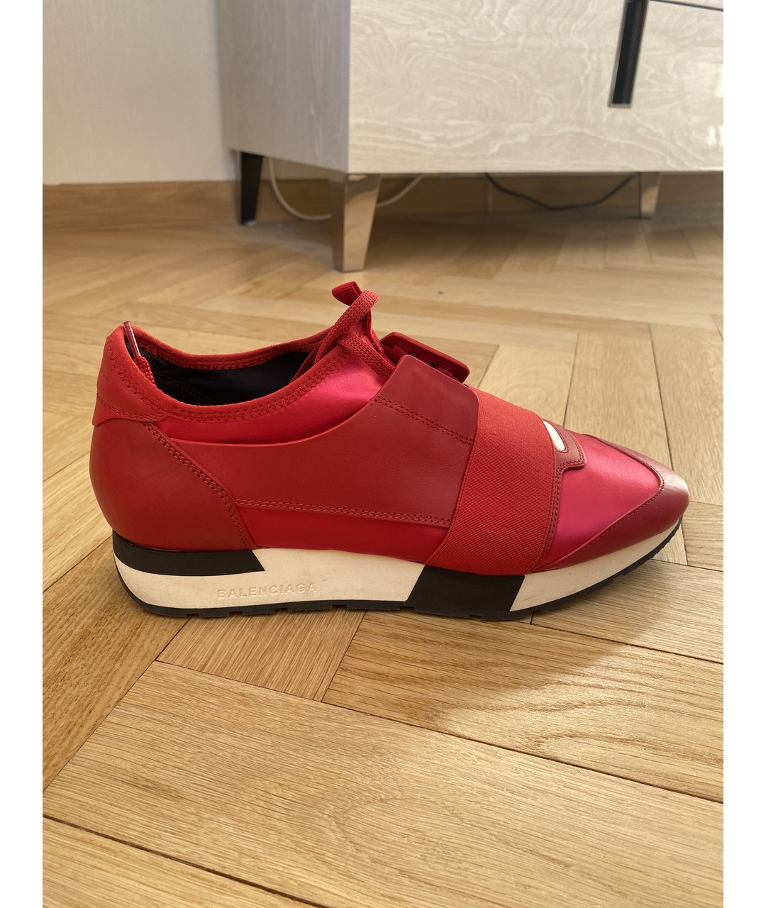 BALENCIAGA Красные кожаные кроссовки, фото 7