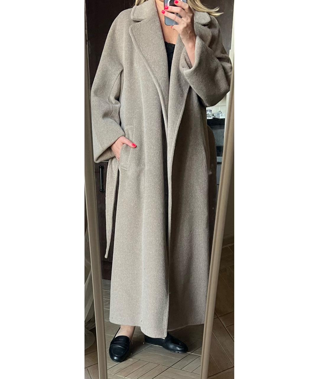 WEEKEND MAX MARA Бежевое шерстяное пальто, фото 8