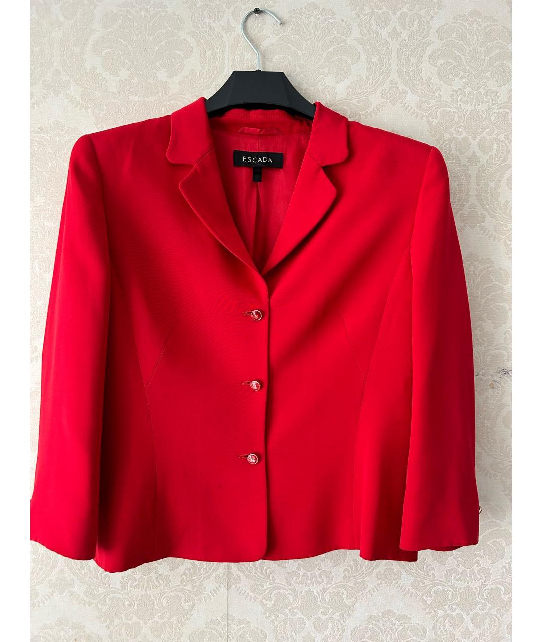 ESCADA Красный шелковый жакет/пиджак, фото 7