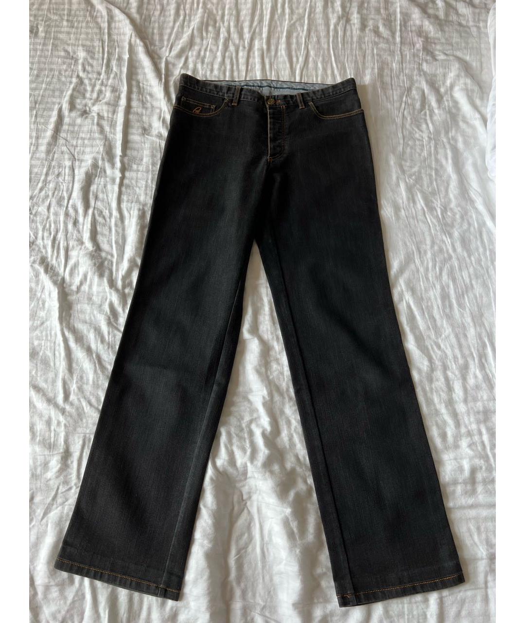 BRIONI Черные хлопковые прямые джинсы, фото 9