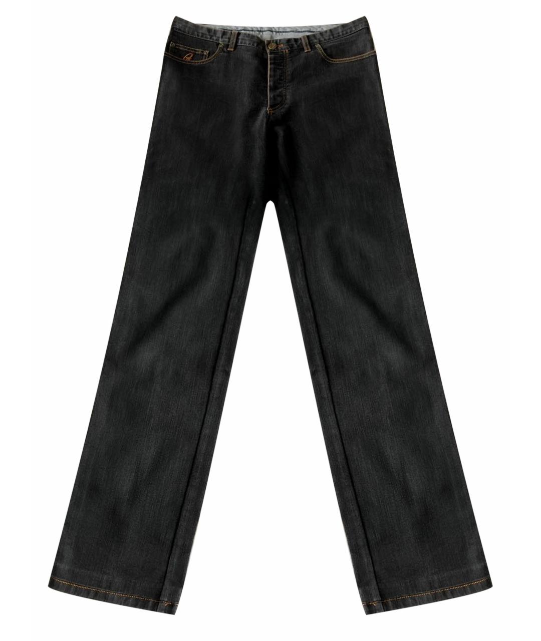 BRIONI Черные хлопковые прямые джинсы, фото 1