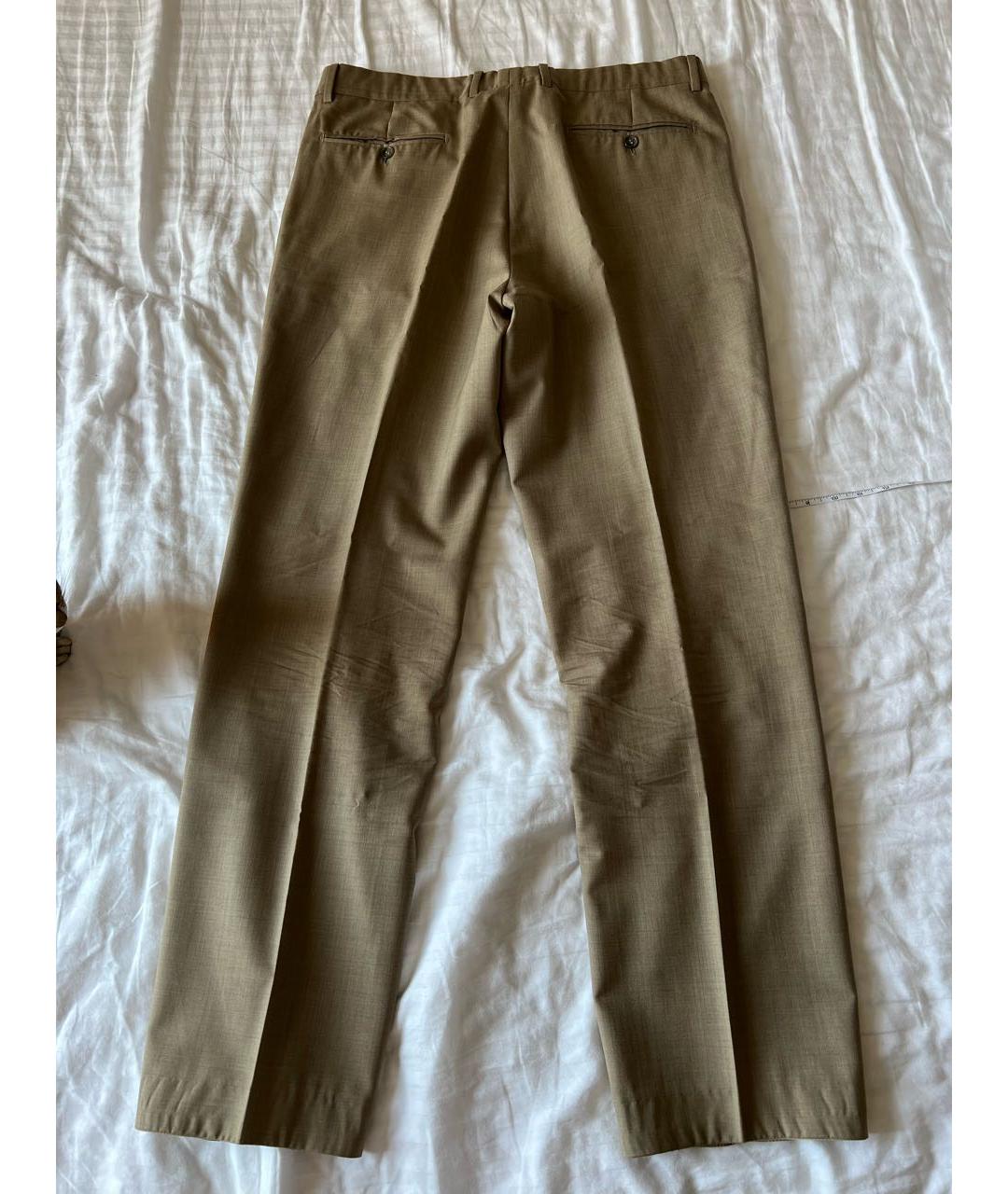 HERMES PRE-OWNED Коричневые льняные классические брюки, фото 2