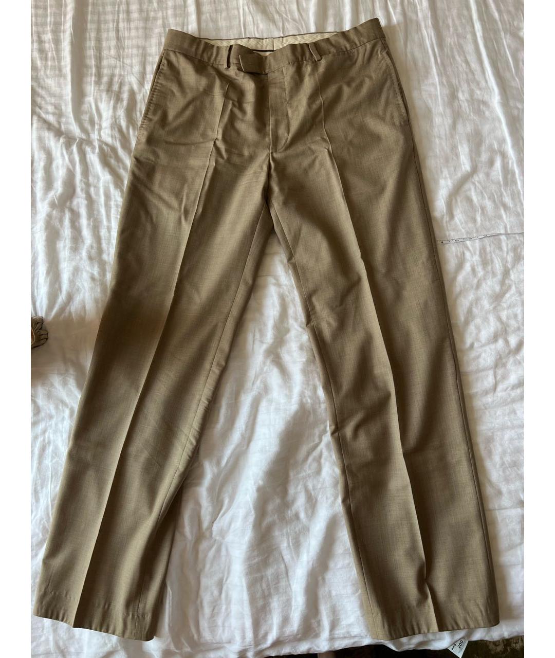 HERMES PRE-OWNED Коричневые льняные классические брюки, фото 7