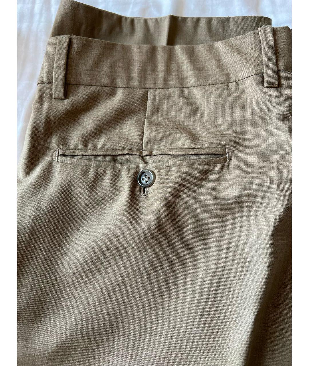 HERMES PRE-OWNED Коричневые льняные классические брюки, фото 4