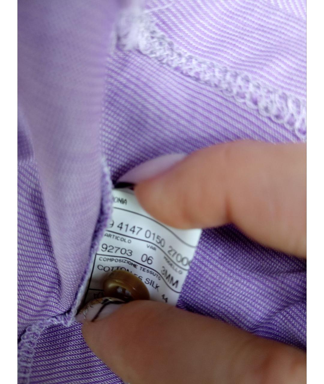 PAL ZILERI Фиолетовое хлопковое поло с коротким рукавом, фото 5