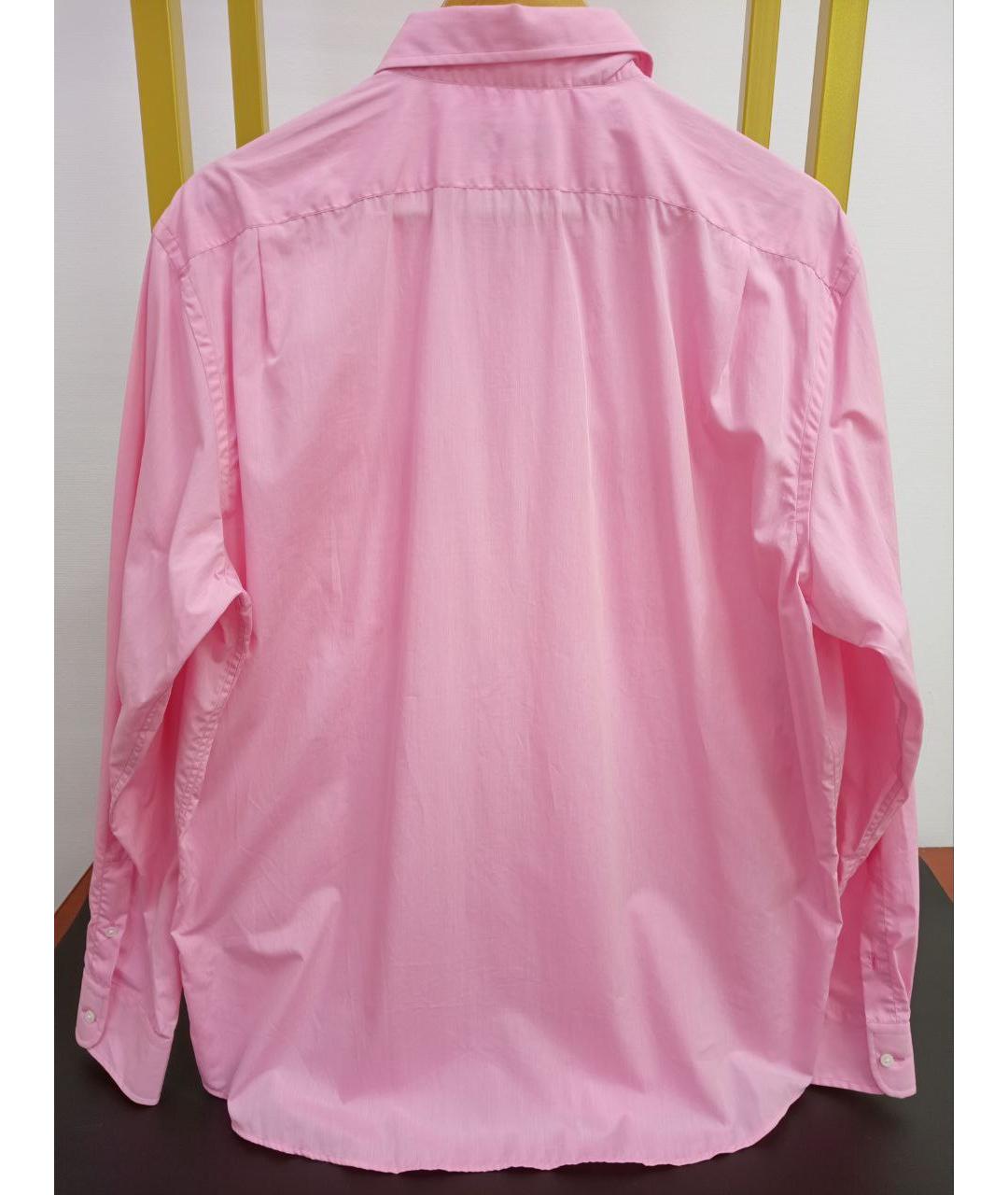 RALPH LAUREN PURPLE LABEL Розовая хлопковая классическая рубашка, фото 2