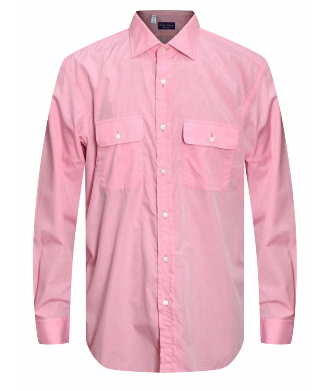 RALPH LAUREN PURPLE LABEL Розовая хлопковая классическая рубашка, фото 1