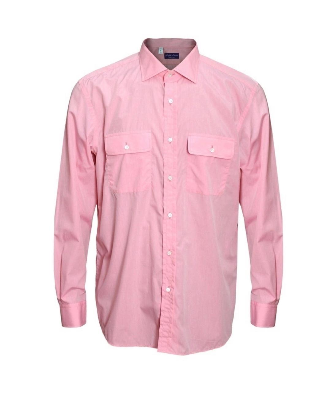 RALPH LAUREN PURPLE LABEL Розовая хлопковая классическая рубашка, фото 8