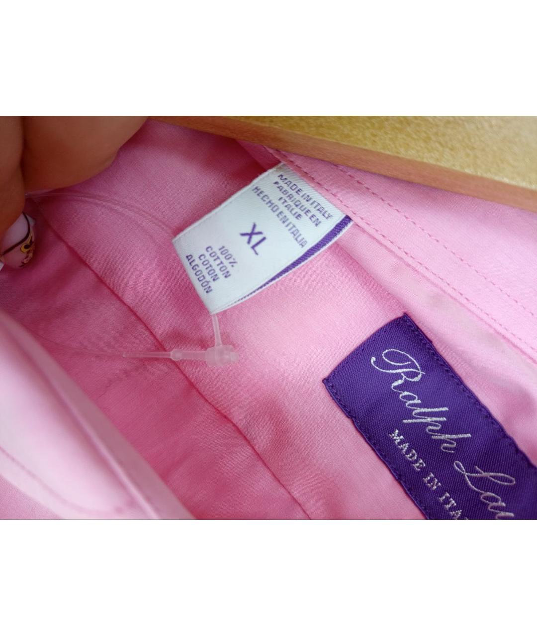 RALPH LAUREN PURPLE LABEL Розовая хлопковая классическая рубашка, фото 3