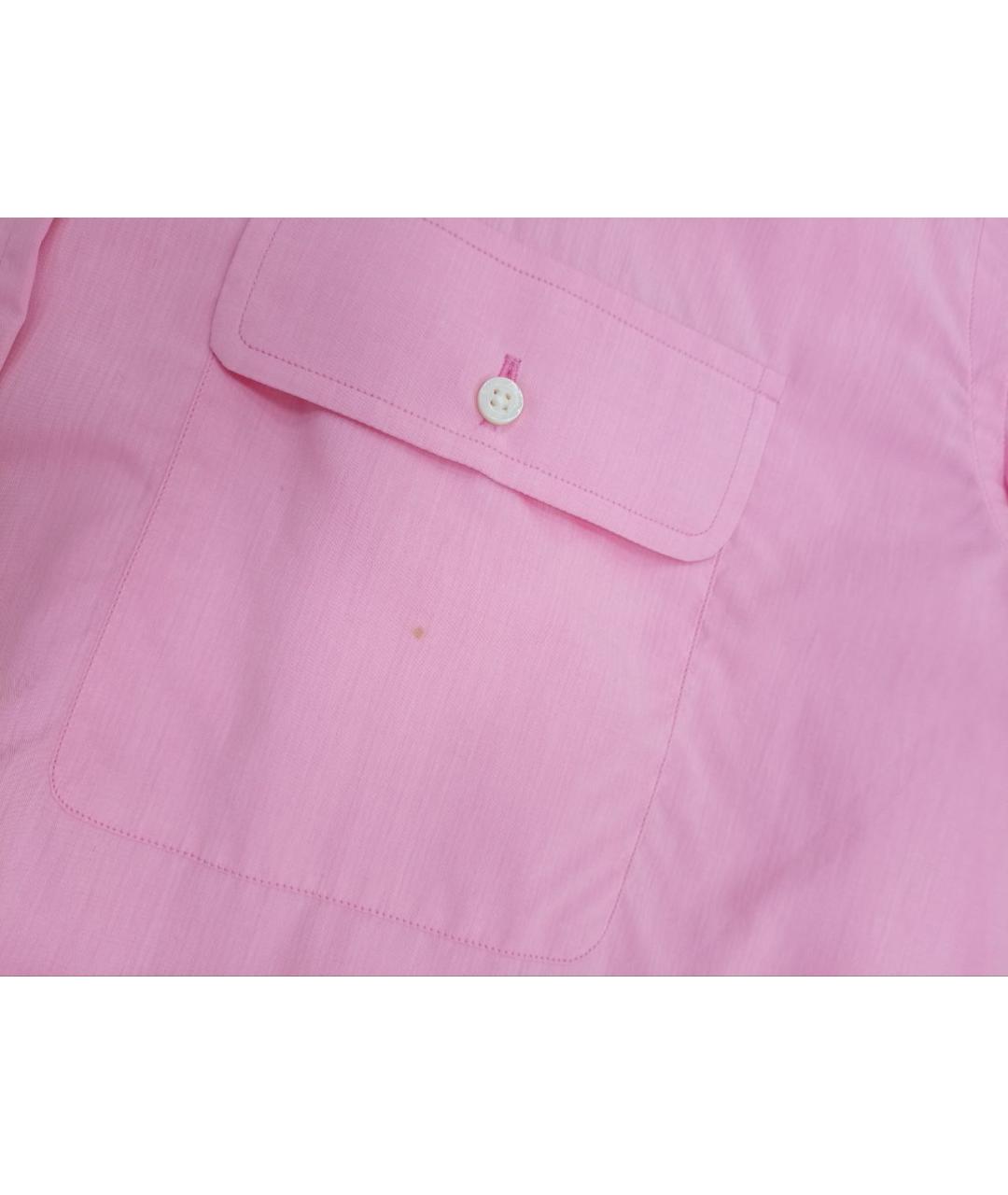 RALPH LAUREN PURPLE LABEL Розовая хлопковая классическая рубашка, фото 6