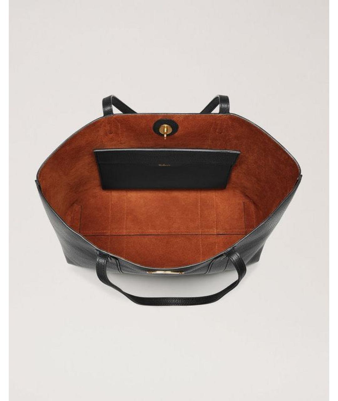 MULBERRY Черная кожаная сумка тоут, фото 4
