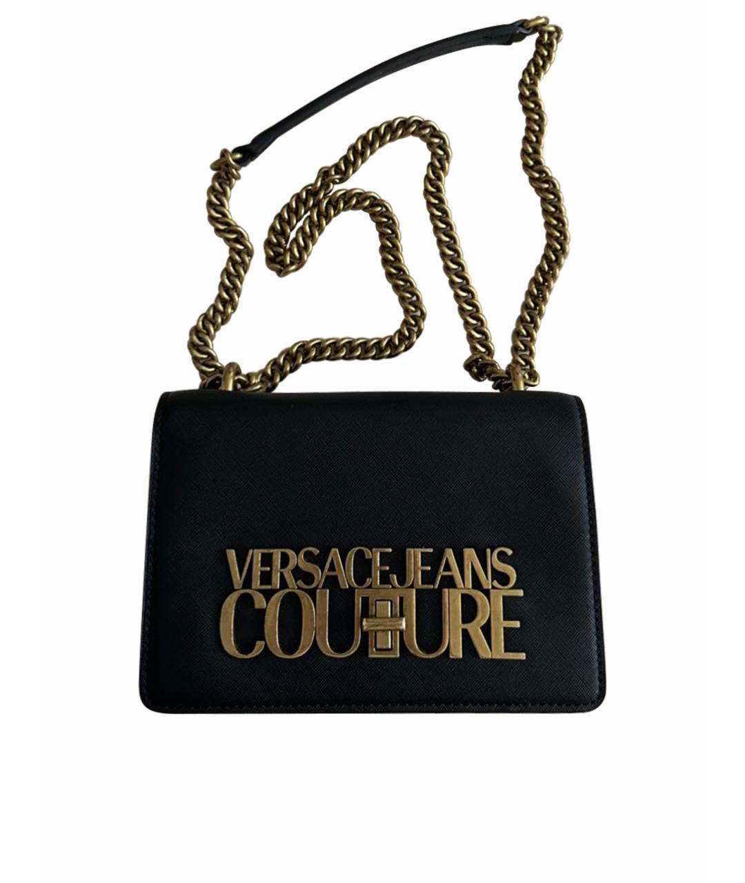 VERSACE JEANS COUTURE Черная сумка через плечо из искусственной кожи, фото 1