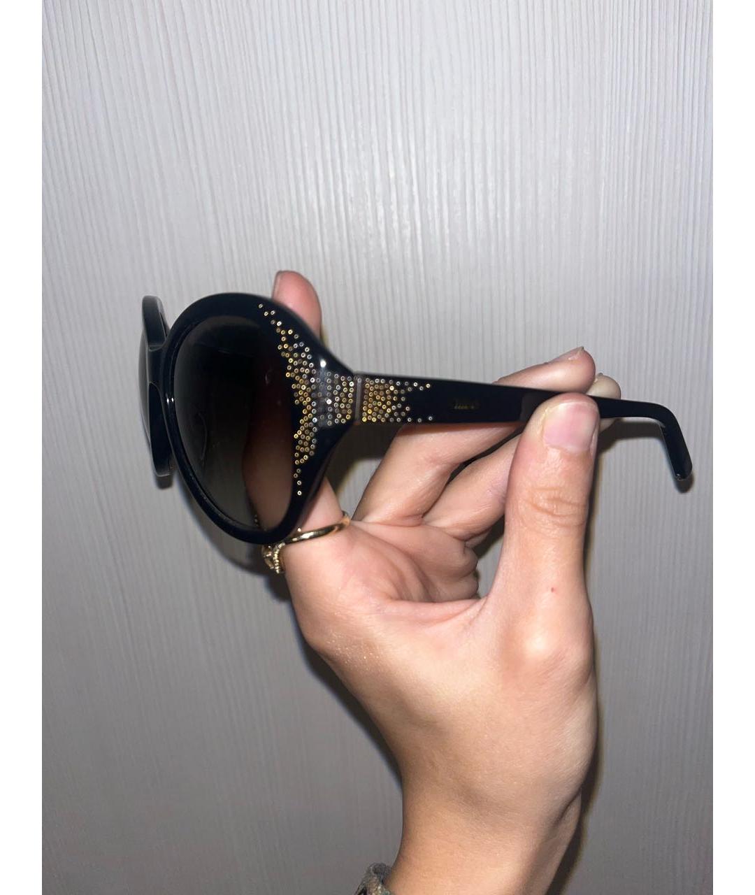 CHLOE Черные пластиковые солнцезащитные очки, фото 3