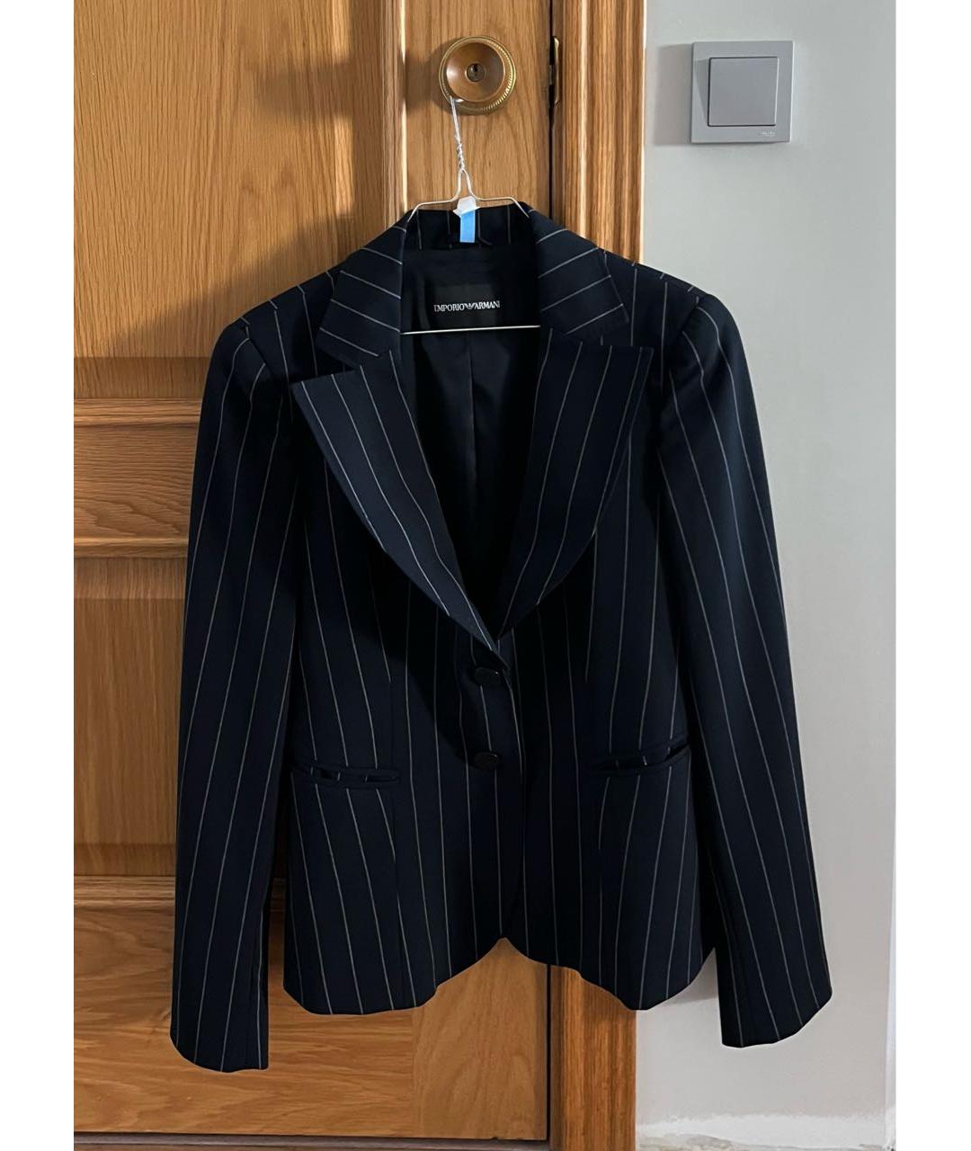 EMPORIO ARMANI Темно-синий шерстяной жакет/пиджак, фото 9