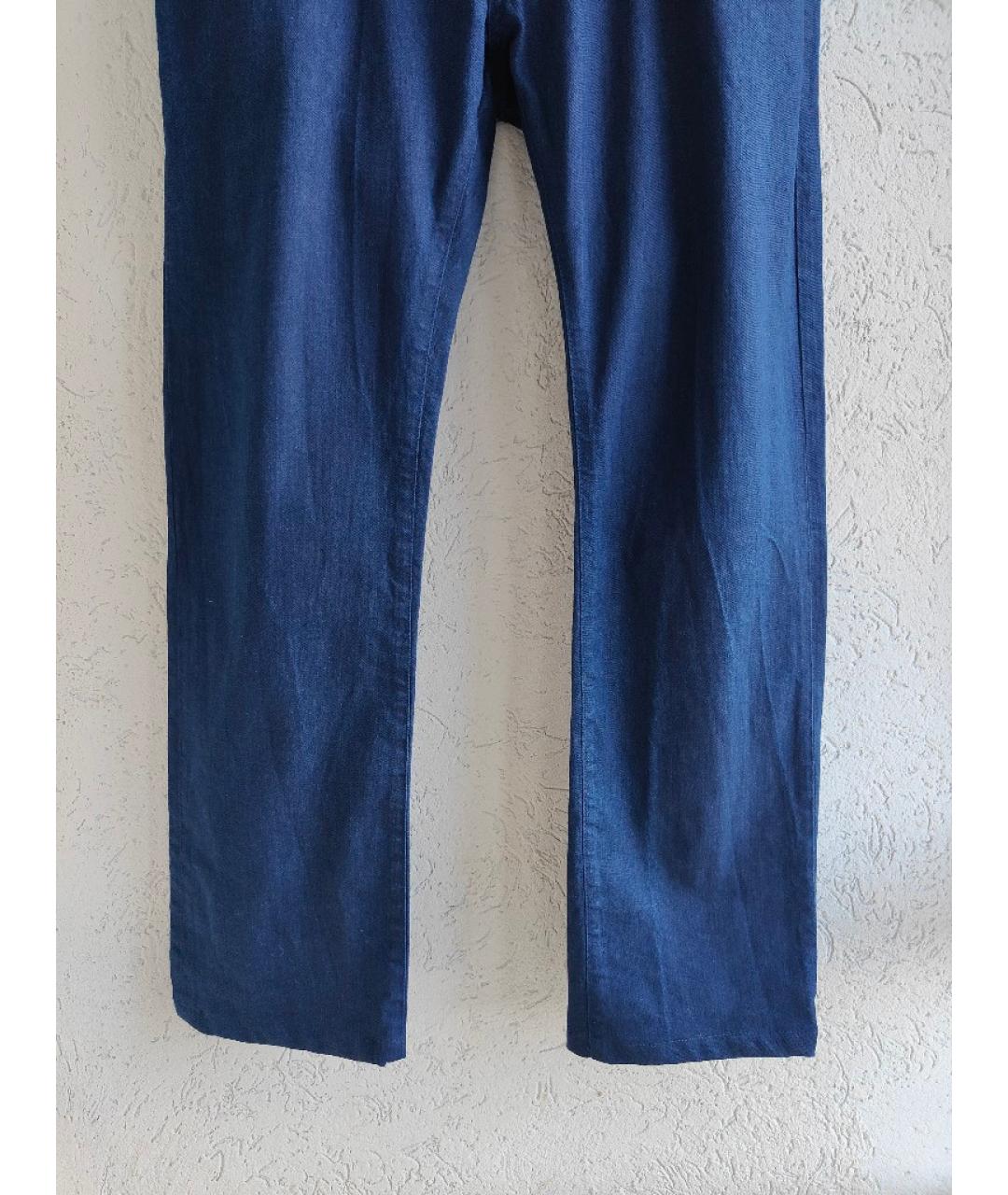 DIOR HOMME Темно-синие хлопко-полиэстеровые прямые джинсы, фото 3