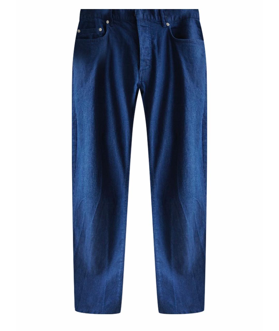 DIOR HOMME Темно-синие хлопко-полиэстеровые прямые джинсы, фото 1