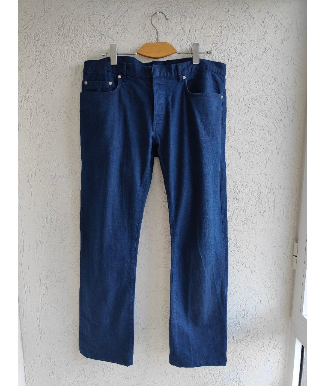 DIOR HOMME Темно-синие хлопко-полиэстеровые прямые джинсы, фото 9