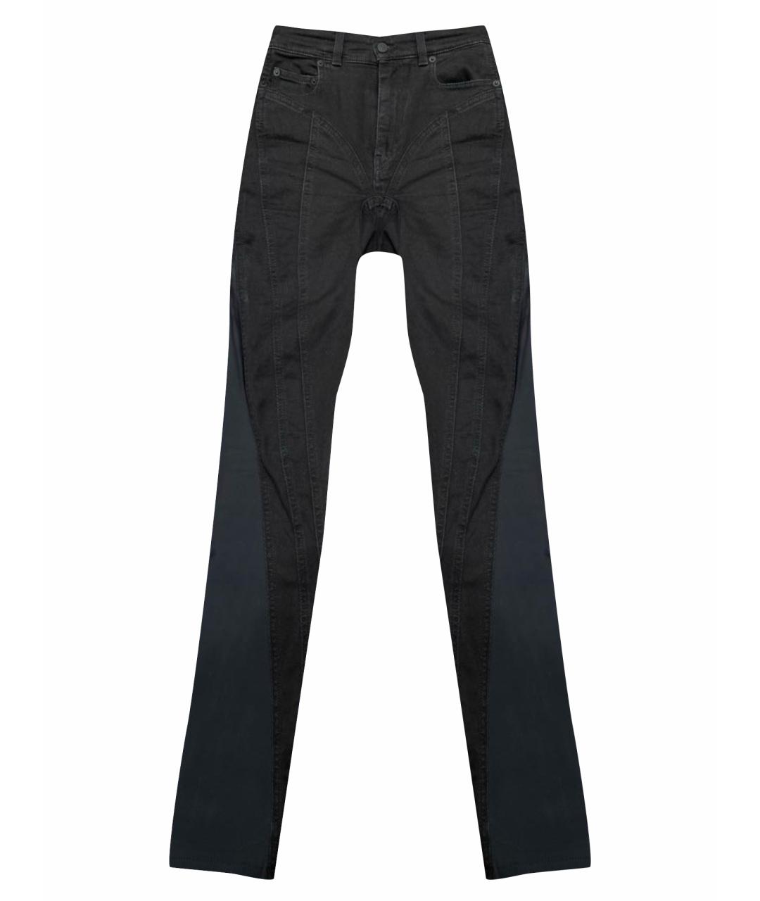 MUGLER Черные хлопко-полиэстеровые джинсы слим, фото 1