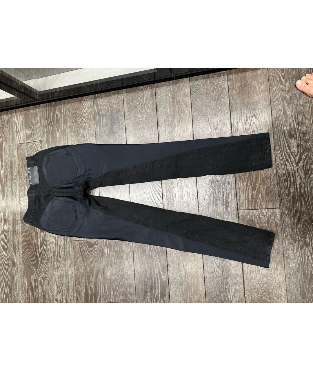 MUGLER Черные хлопко-полиэстеровые джинсы слим, фото 2