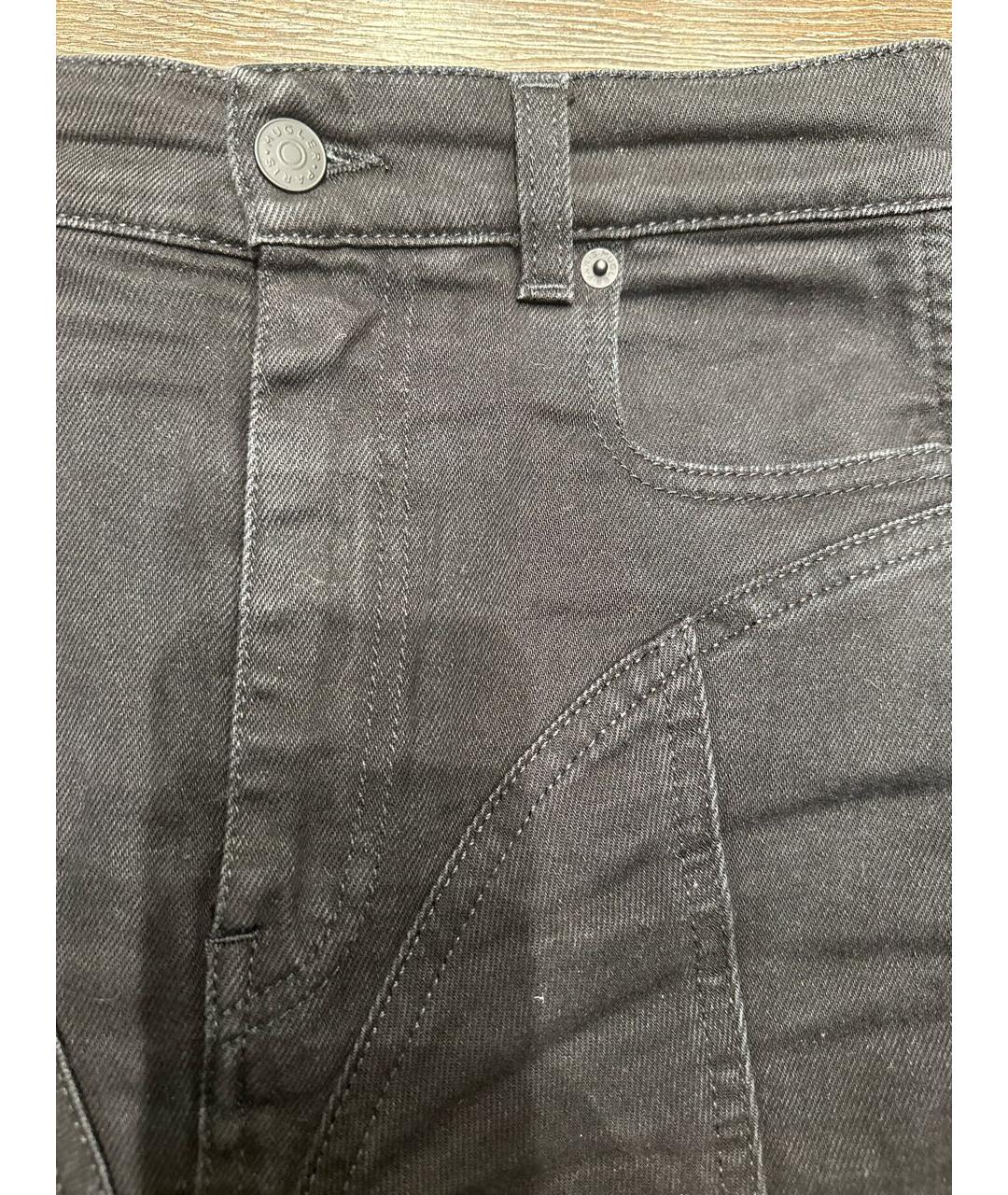 MUGLER Черные хлопко-полиэстеровые джинсы слим, фото 4