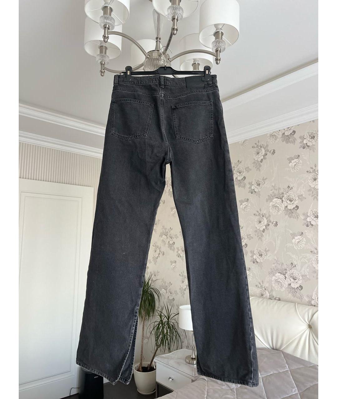 TWIN-SET Антрацитовые хлопко-полиэстеровые прямые джинсы, фото 2